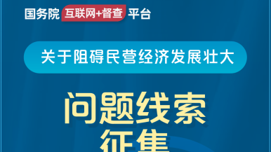 男人女人操鸡视频网站大全免费观看国务院“互联网+督查”平台公开征集阻碍民营经济发展壮大问题线索